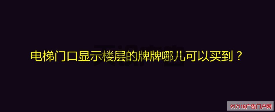 电梯门口显示楼层的牌牌哪儿可以买到？(图1)