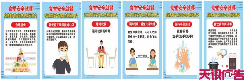 食堂疫情防控就餐安全宣传公告牌(图1)